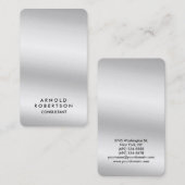 Carte De Visite Coin arrondi Silver Grey Élégant (Devant / Derrière)