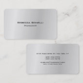 Carte De Visite Coin arrondi Silver Grey Unique Moderne Minimal (Devant / Derrière)