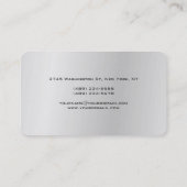 Carte De Visite Coin arrondi Silver Grey Unique Moderne Minimal (Dos)