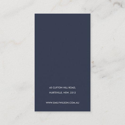 CARTE DE VISITE COIN BLEU VERT EUCALYPTUS FAUNA EARRING AFFICHAGE (Dos)