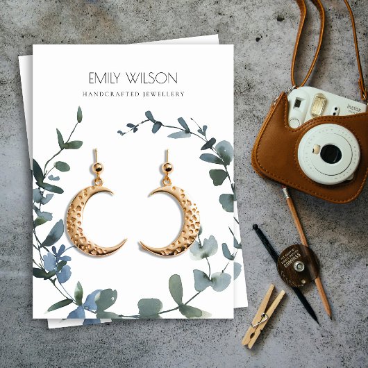 CARTE DE VISITE COIN BLEU VERT EUCALYPTUS FOLIAGE D'APPROVISIONNEM