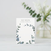 CARTE DE VISITE COIN BLEUE VERTE EUCALYPTUS FAUNA ÉCRAN DE COIN (Debout devant)