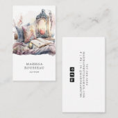 Carte De Visite Coin de lecture de l'aquarelle de l'auteur (Devant / Derrière)