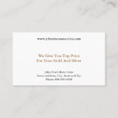 Carte De Visite Coin Dealer Business Card (Dos)