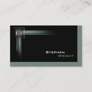 Carte De Visite Coin flottant Monogramme Couleur personnalisée mod