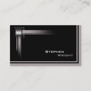 Carte De Visite Coin flottant Monogramme Cube Couleur personnalisé