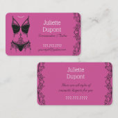 Carte De Visite Coin lingerie sur mesure élégant (Devant / Derrière)