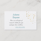 Carte De Visite Coin mariage d'or stylé sur mesure (Dos)