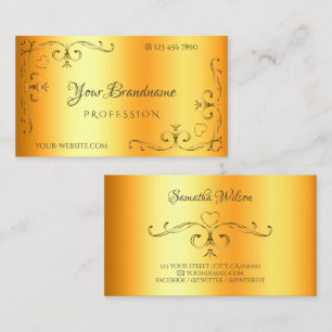Carte De Visite Coin Orné Chimique Bordures Orange Lumineux