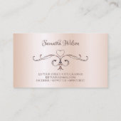 Carte De Visite Coin Orné Rose chatoyant Pastel rose (Dos)
