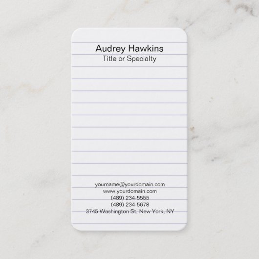 Carte De Visite Coin rond noir blanc lin papier moderne (Devant)