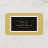 Carte De Visite Coin rond Noir Couleur Or Professionnel tendance (Dos)