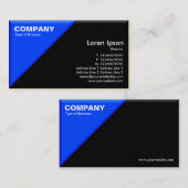 Carte De Visite Coin triangulaire - effet 3d - bleu et noir (Devant / Derrière)