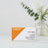 Carte De Visite Coin triangulaire - Effet 3d - orange et blanc (Debout devant)