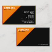 Carte De Visite Coin triangulaire - effet 3d - orange et noir (Devant / Derrière)