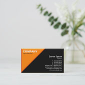 Carte De Visite Coin triangulaire - effet 3d - orange et noir (Debout devant)