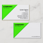 Carte De Visite Coin triangulaire - Effet 3d - Vert et Blanc (Devant / Derrière)