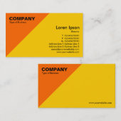 Carte De Visite Coin triangulaire orange - Ambre (FFCC00) (Devant / Derrière)