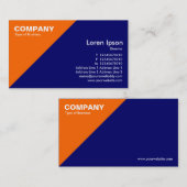 Carte De Visite Coin triangulaire orange - bleu foncé (000066) (Devant / Derrière)