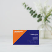 Carte De Visite Coin triangulaire orange - bleu foncé (000066) (Debout devant)