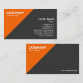 Carte De Visite Coin triangulaire orange - gris foncé (Devant / Derrière)