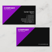 Carte De Visite Coin triangulaire pourpre - Noir (Devant / Derrière)