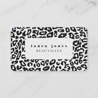 Carte De Visite Coins arrondis Empreinte de léopard Modèle de mode