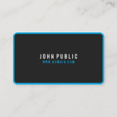 Carte De Visite Coins arrondis noirs modernes (Dos)