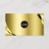 Carte De Visite Coins de code QR de logo avec reflets dorés luxueu (Devant)