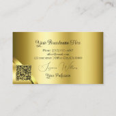 Carte De Visite Coins de code QR de logo avec reflets dorés luxueu (Dos)