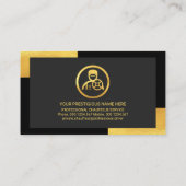 Carte De Visite Coins d'or noir élégant conduisant (Dos)