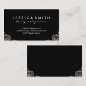 Carte De Visite Coins fantaisie Arrière - plan noir (Devant / Derrière)