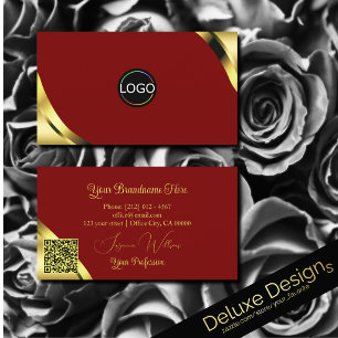 Carte De Visite Coins Nobles en Or avec Logo et Code QR