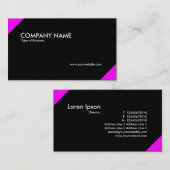 Carte De Visite Coins opposés - Magenta et Noir (Devant / Derrière)