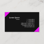 Carte De Visite Coins opposés - Magenta et Noir (Dos)