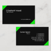 Carte De Visite Coins opposés - Vert clair et noir (Devant / Derrière)