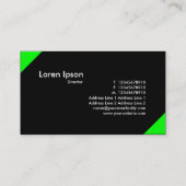 Carte De Visite Coins opposés - Vert clair et noir (Dos)