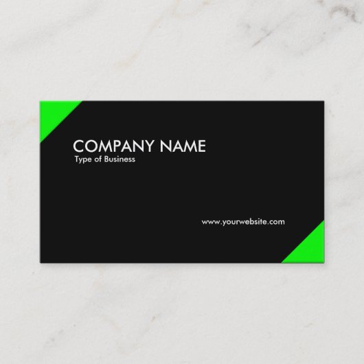 Carte De Visite Coins opposés - Vert clair et noir (Devant)