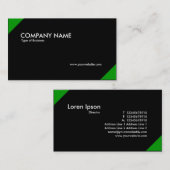 Carte De Visite Coins opposés - Vert et Noir (Devant / Derrière)