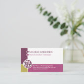 Carte De Visite Coins pourpre élégant Financier (Debout devant)