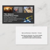 Carte De Visite Col bleu de construction | Entrepreneur général (Devant / Derrière)