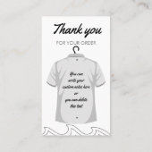 Carte De Visite Col Longue Gris Col Chemise Lavage Instruction Soi (Dos)