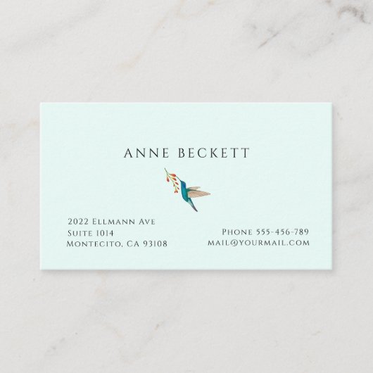 Carte De Visite Colibri (Devant)
