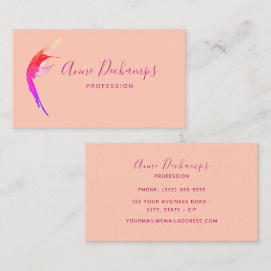 Carte De Visite Colibri (Devant / Derrière)