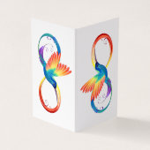 Carte De Visite Colibri arc-en-ciel avec symbole Infinity (Extérieur)