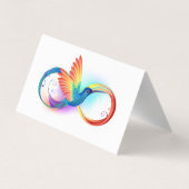 Carte De Visite Colibri arc-en-ciel avec symbole Infinity (Dos)