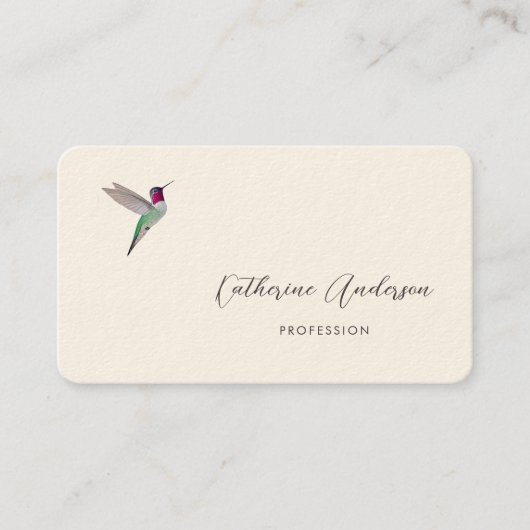 Carte De Visite Colibri d'Anna (Devant)