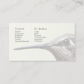 Carte De Visite Colibri en gros plan (Dos)