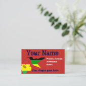 Carte de visite, colibri et fleur de style d'île (Debout devant)