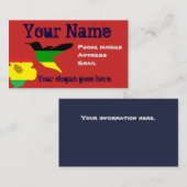 Carte de visite, colibri et fleur de style d'île (Devant / Derrière)